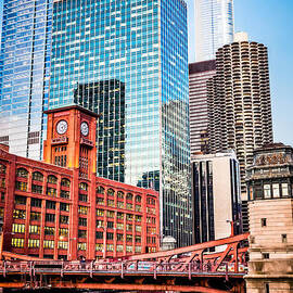 Chicago Downtown at LaSalle Street Bridge by Paul Velgos