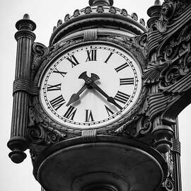 Chicago Macy's Marshall Field's Clock in Black and White by Paul Velgos