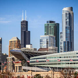 Chicago Skyline with Soldier Field and Sears Tower  by Paul Velgos