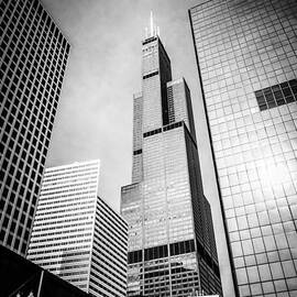 Chicago Willis-Sears Tower in Black and White by Paul Velgos