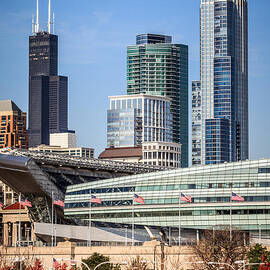 Chicago with Soldier Field and Sears Tower by Paul Velgos