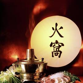 Chinese Food Against A Backgroup Of Flames by Fotiades