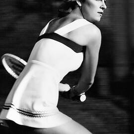 Chris Evert Playing Tennis by Stan Malinowski