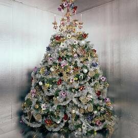 Christmas Tree Decorated By Gloria Vanderbilt by Ernst Beadle