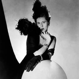 Clare Boothe Luce Wearing Feathers by Horst P. Horst