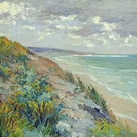 Cliffs by the sea at Trouville  by Gustave Caillebotte