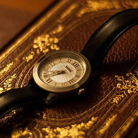 Clock and Book by AM FineArtPrints