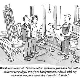 Contractor Examining A Blueprint And Speaking by Robert Leighton