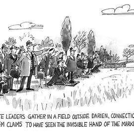 Corporate Leaders Gather In A Field by Dana Fradon