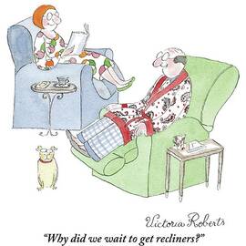 Couple Reading In Living Room by Victoria Roberts