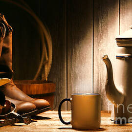 Cowboy's Coffee Break by Olivier Le Queinec