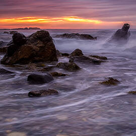 Crashing Waves Under Stormy Skies Wallis Sands NH by Jeff Sinon