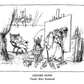 Crossed Paths
Thurber Meets Rembrandt by Ronald Searle