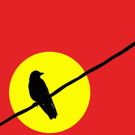 Crow on a Wire by Carol Leigh