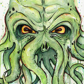 Cthulhu Watercolor by Olga Shvartsur