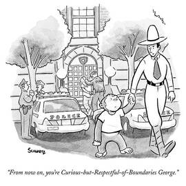 Curious George Is Escorted Out Of A Police by Benjamin Schwartz