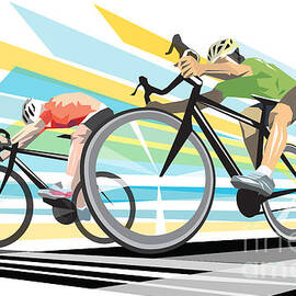 Cycling sprint poster print Finish Line by Sassan Filsoof