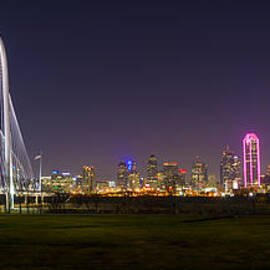 Dallas Skyline and Margaret Hunt Hill Bridge by David Morefield