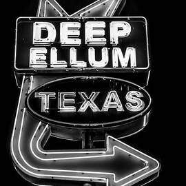 Deep Ellum Sign Black and White by David Morefield