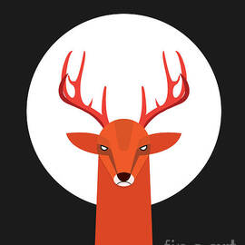 Deer and Moon by Volkan Dalyan