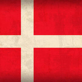 Denmark Flag Vintage Distressed Finish by Design Turnpike
