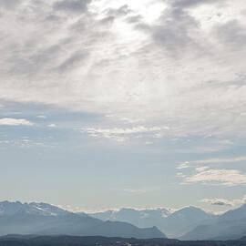 Distant City Skyline With Mountains & by Ascent Xmedia