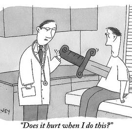Doctor Says To Patient Who Has A Large Sword by Peter C. Vey