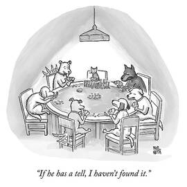 Dogs Playing Poker Refer Angrily To A Cat Who by Paul Noth