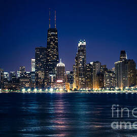 Downtown City of Chicago at Night by Paul Velgos