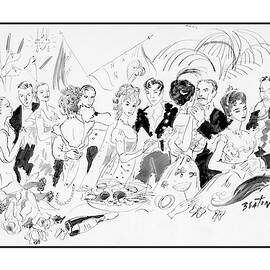 Drawing Of The London Society Dancing Night Away by Cecil Beaton
