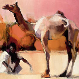 Dsu And Said, Rann Of Kutch, 1996 Oil On Canvas by Mark Adlington