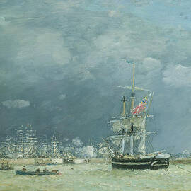 Evening Le Havre by Eugene Louis Boudin