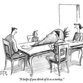 Family Around Dinner Table With Enormous Carrot by Julia Suits