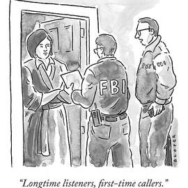 Fbi Agents At A Woman's Door by Brendan Loper