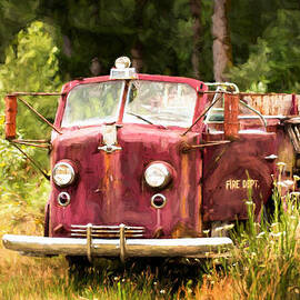 Fire Truck Digital Painted by Mary Jo Allen