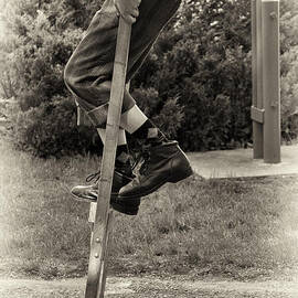 First Time on Stilts at White Pine Village in Ludington Michigan by Mary Lee Dereske