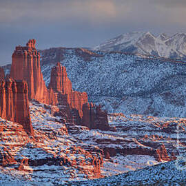 Fisher Towers Sunset Panorama by Adam Jewell