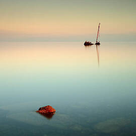 Flat Calm Shipwreck Sunrise by Grant Glendinning