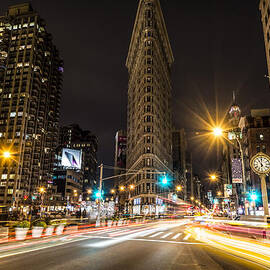 Flatiron Building at Night by David Morefield
