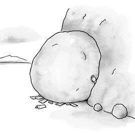 Flyers Are Left Scattered By The Boulder Blocking by Bob Eckstein