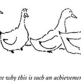 Four Ducks Stand In A Row by Michael Shaw