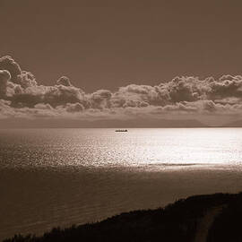 Freighter and the Catalina Channel by Joe Schofield