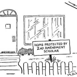 Front View Of A House And On The Lawn Is A Sign by Mike Twohy