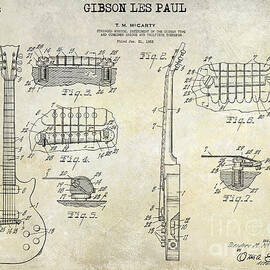 Gibson Les Paul Patent Drawing by Jon Neidert