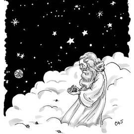 God Stands In A Cloud Formation In Space by Carolita Johnson