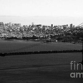 Golden Gate Bridge in Black and White by Linda Woods