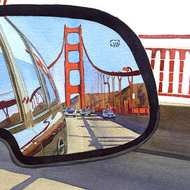Golden Gate Bridge in Side View Mirror by Mary Helmreich