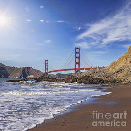 Golden Gate Bridge with Sun Flare by Colin and Linda McKie