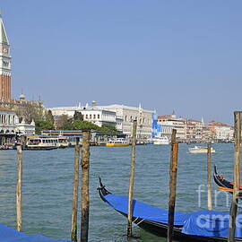 Gondolas at pier by Grand Canal by Sami Sarkis Photography