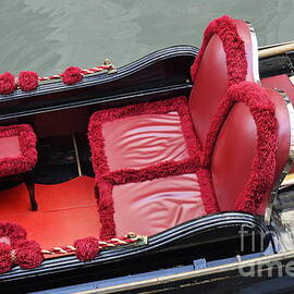 Gondolas red seats by canal by Sami Sarkis Photography
